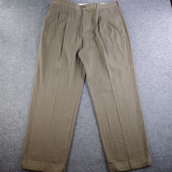 Brooks Brothers Other - Brooks Brothers 346 Dress Pants Mens 38x30 Brown Pleated Cuffed 100% Cotton